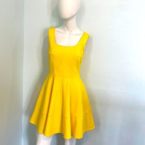 Pookie and Sebastian A Line Yellow Scoop Neck Dress